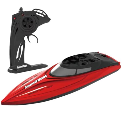 Amagogo Elektrisches Schnellboot, Hochgeschwindigkeits -Rennboot, wasserdichtes RC -Fernbedienungsboot für Pools Seen Kinder Jungen, Rot von Amagogo