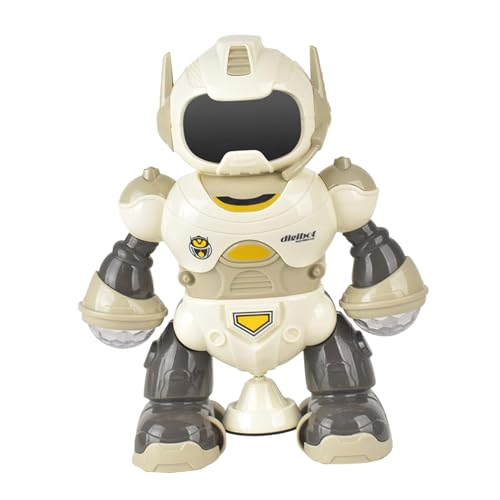 Amagogo Elektrisches intelligentes Roboterspielzeug, Laufroboter, Spielzeug, Ton- und Lichtroboter, Lernspielzeug für Kinder, Gelb von Amagogo
