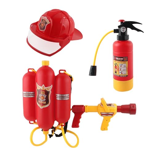 Amagogo Feuerwehr-Wassersprüh-Spielzeugset, Spielset, Geschenke für Jungen, Sommer-Rollenspiel-Wassersprüher mit Rucksacktank für Strandparty, 3 Stück Amagogo Feuerwehr-Wassersprüh-Spielzeugset, Spielset, Geschenke für Jungen, Sommer-Rollenspiel-Wassersprüher mit Rucksacktank für Strandparty, 3 Stück von Amagogo