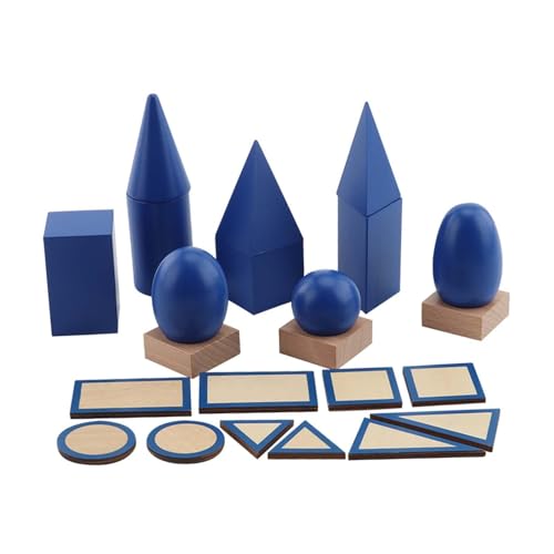 Amagogo Formen Geometrische Körper Blöcke Geschenk Entwicklungsförderndes Holzspielzeug Geometrische Holzformen für Jungen und Mädchen von Amagogo