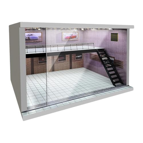 Amagogo Garage Vitrine 1/64 1/36 1/32 Maßstab Fahrzeug Garage Vitrine Schutzbox Parkplatz Doppelschicht für Druckgussauto, Rosa Rechte Treppe Amagogo Garage Vitrine 1/64 1/36 1/32 Maßstab Fahrzeug Garage Vitrine Schutzbox Parkplatz Doppelschicht für Druckgussauto, Rosa Rechte Treppe von Amagogo