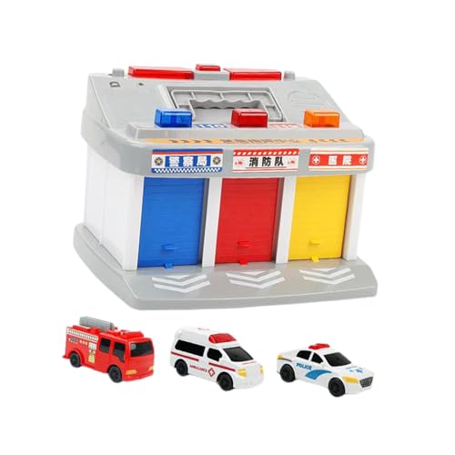 Amagogo Garagenfahrzeug-Set mit Musik und Lichteffekten für Kinder, Parkgebäude, Spielzeugfahrzeuggaragen für Kinder im Alter von 3, 4, 5 und 6 Jahren von Amagogo