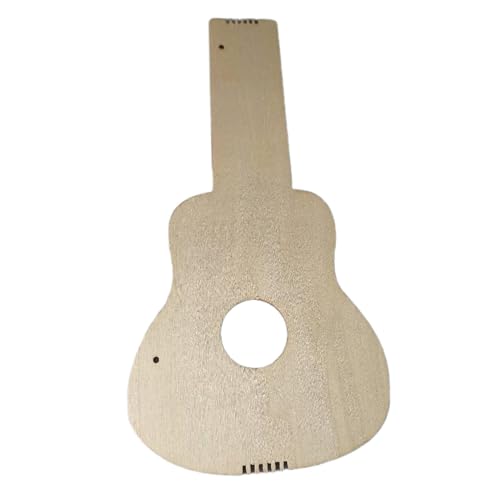 Amagogo Gitarren-Holz-DIY-Bastelarbeit, unlackiertes Holzornament, Kinder-DIY-Holzgitarren-Ausschnitte für Themenpartys, RUNDEN von Amagogo