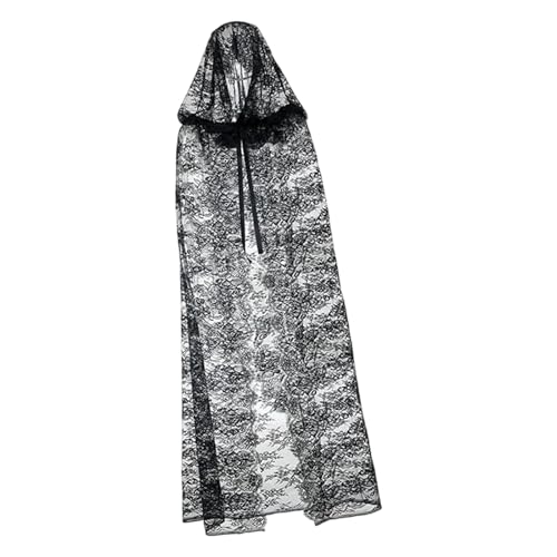 Amagogo Halloween Cosplay Hexenumhang aus Spitze für Feiern & Cosplay-Events, lockere Passform, 130 cm Amagogo Halloween Cosplay Hexenumhang aus Spitze für Feiern & Cosplay-Events, lockere Passform, 130 cm von Amagogo