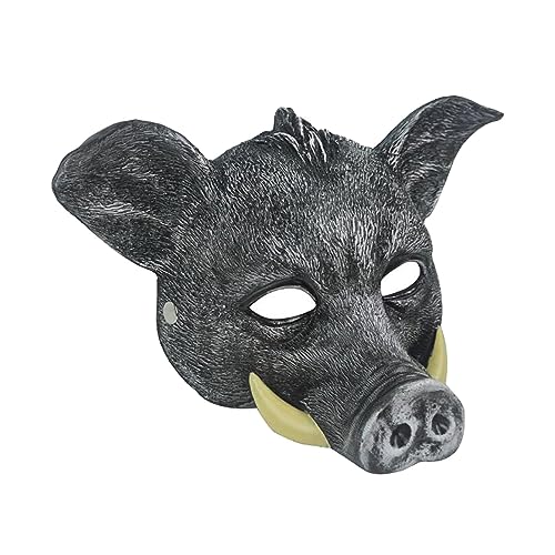 Amagogo Halloween-Eber-Maske, Schweinekopf-Maske, Neuheit-Requisiten, Verkleidung, Cosplay, Rollenspiel, Tier-Gesichtsbedeckung für Show-Clubs, Osterpartys, Schwarz von Amagogo
