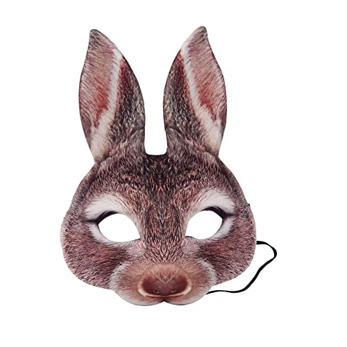 Amagogo Halloween Ostern Hasen Maske Cosplay Erwachsene Neuheit Kostüm Zubehör Kaninchen Maske für Festival Prom Rollenspiel Szene Performance Dekor, Grau von Amagogo