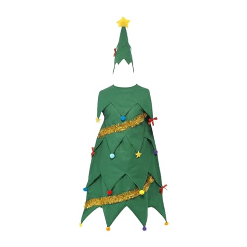 Amagogo Herren Weihnachtsbaum Kostüm mit Hut Requisiten Tragbar Bequem Lustig Langlebig Verkleiden Cosplay für Party Supplies Festivals von Amagogo