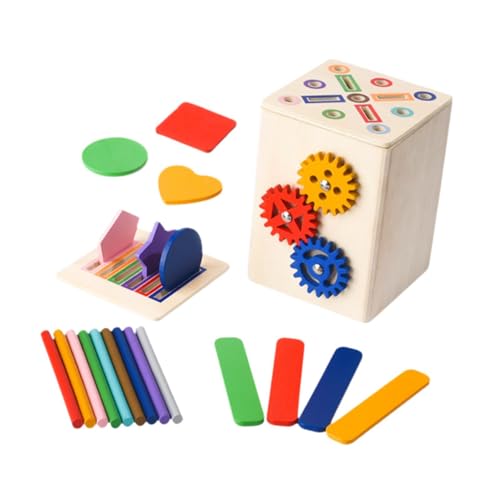Amagogo Hölzerne Farbform-Sortierspielzeug, Form Sorter, pädagogische sensorische Spielzeug Feinmotorik-Matching-Spiel für 1-3 Jahre alte Kinder von Amagogo