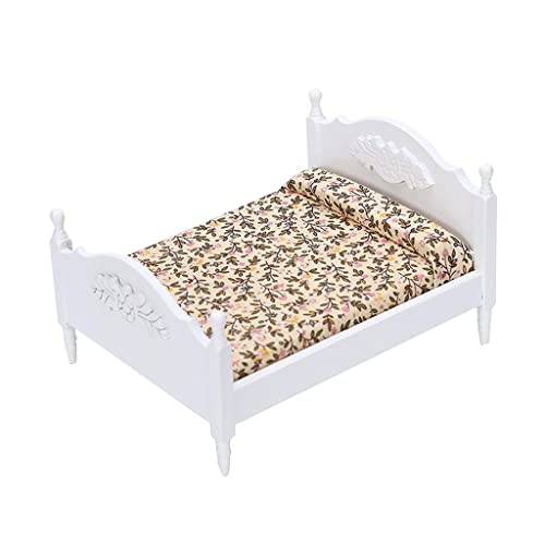 Amagogo Hölzernes Puppenhaus Möbel Set Pretend Playhouse Set Miniatur Hauseinrichtung Puppenhaus Doppelbett Möbel 1:12, Weiß Amagogo Hölzernes Puppenhaus Möbel Set Pretend Playhouse Set Miniatur Hauseinrichtung Puppenhaus Doppelbett Möbel 1:12, Weiß von Amagogo