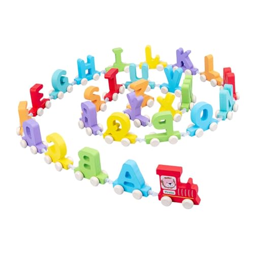 Amagogo Holzeisenbahn-Set, Eisenbahnwagen, kreatives interaktives Spiel mit 1 Lokomotive, Spielzeug, Alphabet-Thema, Stapeln, für Kinder, Mädchen, Jungen, Amagogo Holzeisenbahn-Set, Eisenbahnwagen, kreatives interaktives Spiel mit 1 Lokomotive, Spielzeug, Alphabet-Thema, Stapeln, für Kinder, Mädchen, Jungen, von Amagogo