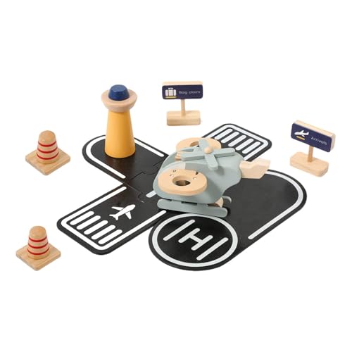 Amagogo Holzflugzeug-Spielzeug, Spielset mit Lufttransportfahrzeugen, lustiges DIY-Bastelset, pädagogisches Frühlernspielzeug für zu Hause, Geschenk für von Amagogo