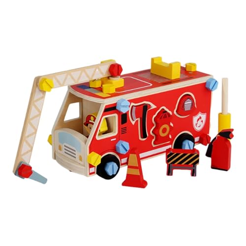 Amagogo Holzkinder -Werkzeug -Set -Konstruktion Spielzeugbrett Vorschule Lernwagen Schraubendreher Spielzeug für Kinder für 3 4 5 6 Jahre alt, Feuerwehrauto Amagogo Holzkinder -Werkzeug -Set -Konstruktion Spielzeugbrett Vorschule Lernwagen Schraubendreher Spielzeug für Kinder für 3 4 5 6 Jahre alt, Feuerwehrauto von Amagogo