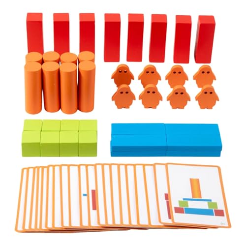 Amagogo Holzklötze-Set, Sortierspielzeug, Geschenk, Manipulatives, Stapelklötze, Farbform, für die Schule, Feinmotorik, Lernen, Spielen von Amagogo