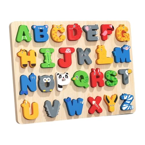Amagogo Holzpuzzle für Kinder, Frühpädagogische Feinmotorik, Vorschul Lernspielzeug für Kinder Im Alter von 3, 4 Und 5 Jahren, Geschenke, Alphabet Amagogo Holzpuzzle für Kinder, Frühpädagogische Feinmotorik, Vorschul Lernspielzeug für Kinder Im Alter von 3, 4 Und 5 Jahren, Geschenke, Alphabet von Amagogo