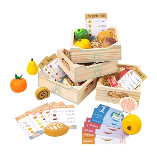 Amagogo Holzspiel-Kochset für die Vorschule, simuliertes Holz, Rollenspiel-Sets für Kinder, Partygeschenke, DIY-Modell von Amagogo