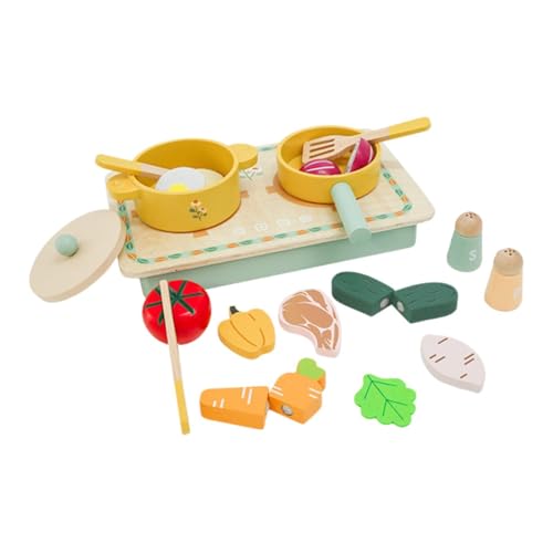 Amagogo Holzspielkochset, Essensspielzeug mit Spieltopf und Pfanne, lustige, realistisch vorgetäuschte Spielküchenzubehör für Mädchen Jungen Kinder Amagogo Holzspielkochset, Essensspielzeug mit Spieltopf und Pfanne, lustige, realistisch vorgetäuschte Spielküchenzubehör für Mädchen Jungen Kinder von Amagogo
