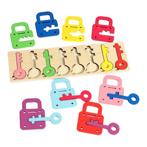 Amagogo Holzspielzeug mit Schlössern und Schlüsseln, Lernspielzeug, Geburtstagsgeschenk, interaktives Spiel, Form-Farb-Zuordnungsspiel für Amagogo Holzspielzeug mit Schlössern und Schlüsseln, Lernspielzeug, Geburtstagsgeschenk, interaktives Spiel, Form-Farb-Zuordnungsspiel für von Amagogo