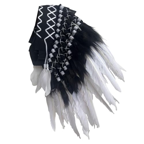 Amagogo Indian Kopfschmuck Häuptling Hut Kopfstück für Mottoparty Halloween, Weiß Amagogo Indian Kopfschmuck Häuptling Hut Kopfstück für Mottoparty Halloween, Weiß von Amagogo