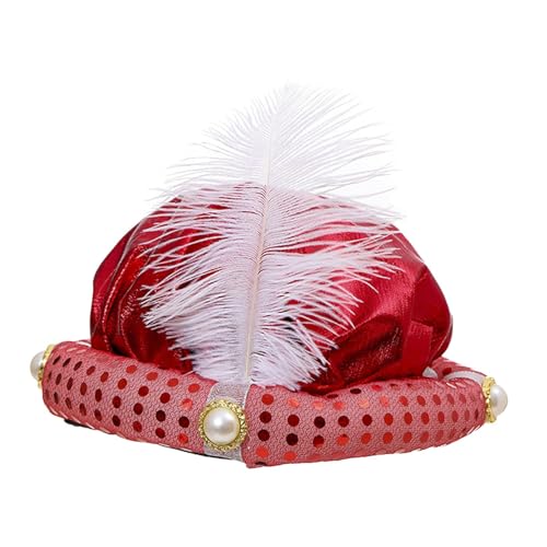 Amagogo Indische Sultan-Turban-Hüte, Prinzenhut, Kopftuch, indische Mütze, Kostümzubehör, Sultan-Hut, Kopfwickel für Männer und Frauen, Cosplay, Rot Amagogo Indische Sultan-Turban-Hüte, Prinzenhut, Kopftuch, indische Mütze, Kostümzubehör, Sultan-Hut, Kopfwickel für Männer und Frauen, Cosplay, Rot von Amagogo