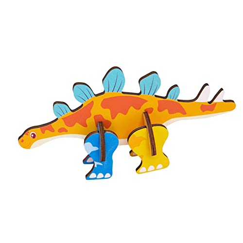 Amagogo Karikatur-Holzeinsatz-Puzzle, lustiges Spiel, Kunsthandwerk, Lernspielzeug, Kindergarten-DIY-Spielzeugmodell für Kleinkinder-Geburtstagsgeschenke, Dragon von Amagogo