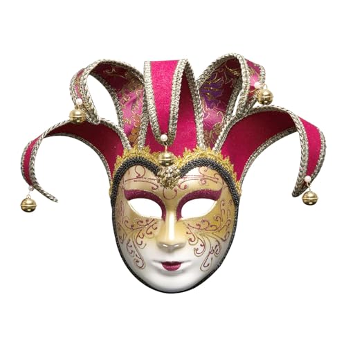 Amagogo Karneval-Maske, dekorative Maske, Wanddekoration, Rollenspiel-Kostüm-Requisiten, Cosplay für Karneval, Abschlussball, Urlaub, Karneval, Mitbringsel, Rot von Amagogo
