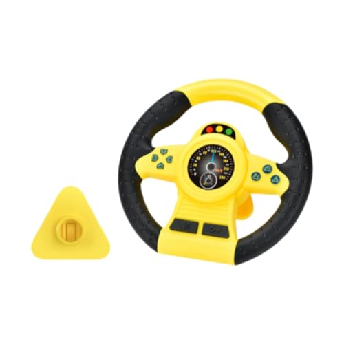 Amagogo Kinder im Lenkradspielzeug täuschen Spielen, frühe Bildung, mit Klang und leicht simuliertem Fahrcontroller für Jungen und Mädchen, Gelb von Amagogo