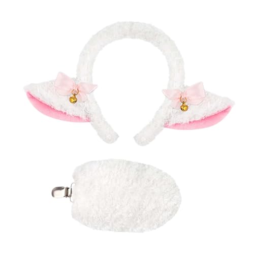 Amagogo Lammohren und Schwanzhaarzubehör Schafohren Stirnband für Karneval -Kostüm, Weiß Amagogo Lammohren und Schwanzhaarzubehör Schafohren Stirnband für Karneval -Kostüm, Weiß von Amagogo