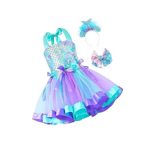 Amagogo Mädchen Prinzessin Kleid Kinder Einhorn Kostüm Partykleid Rosa, S; Fantastisches Outfit für kleine Prinzessinnen von Amagogo