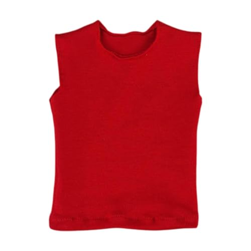 Amagogo Männliche Figur im Maßstab 1:6, T-Shirt, ärmellose Weste, Puppenkleidung, Miniatur für 12-Zoll-Figuren, Körper, Puppenmodell, Zubehör, Anzieh, Rot Amagogo Männliche Figur im Maßstab 1:6, T-Shirt, ärmellose Weste, Puppenkleidung, Miniatur für 12-Zoll-Figuren, Körper, Puppenmodell, Zubehör, Anzieh, Rot von Amagogo