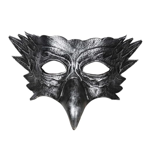 Amagogo Maskerade-Maske, Maske, verstellbar, ausgefallenes Zubehör, Party-Kostüm für Nachtclub-Partys, Bühnenaufführung, Festival, Silber von Amagogo