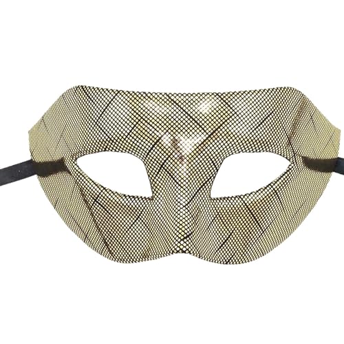 Amagogo Maskerade-Maske, halbe Gesichtsmaske für Damen und Herren, Abschlussball-Maske, Kostümzubehör, Requisiten für Festival, Halloween, Anzieh-Rollenspiele, Gold von Amagogo
