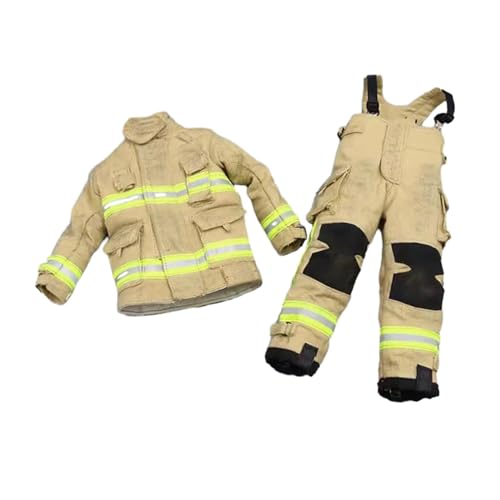 Amagogo Maßstab 1/6 Feuerwehrmann-Uniformen, Miniatur-Kleidung, realistisches Cosplay-Feuerwehrmann-Anziehset, Kostüm für 12-Zoll-Puppenmodellfiguren, Körper von Amagogo