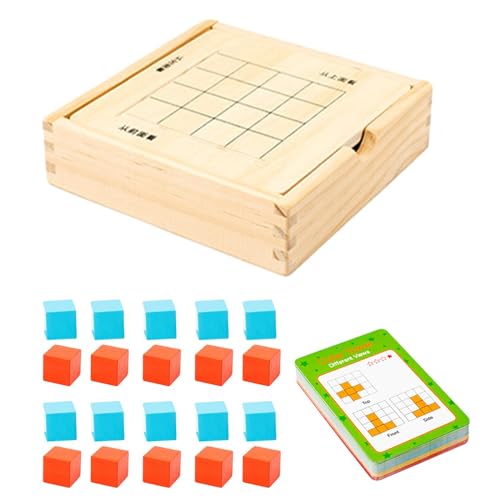 Amagogo Mathe-Lernspielzeug, Holzbausteine-Set, visuelles Stapelspielzeug, sensorisches Lehrspielzeug für Kinder im Alter von 4–6 Jahren von Amagogo