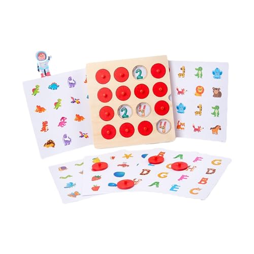 Amagogo Memory-Spiel, Montessori-Spielzeug, passendes Spiel, Memory-Schachspiel aus Holz für den Heimgebrauch im Wohnzimmer von Amagogo