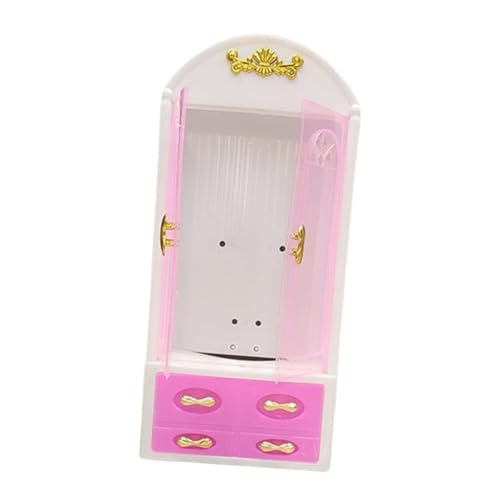 Amagogo Mini -Garderobenmodellpuppenkleidung Halter Spielzeug vielseitig kleine winzige Kleiderschrank Miniaturhausmöbel für Mikroszene Display, Weiß von Amagogo