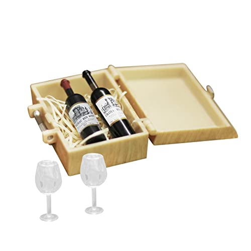 Amagogo Miniatur Aufbewahrungsbox Miniatur Flasche Pretend Food Set Puppenhaus Küchenset Puppenhaus Zubehör für Landschaftsdekorationen Basteln Geschenk, mit Kelch von Amagogo