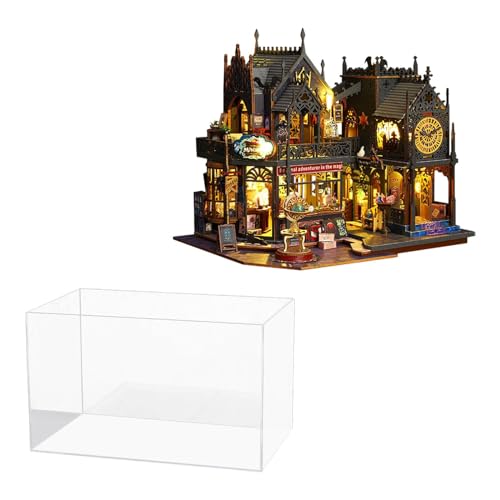 Amagogo Miniatur-Puppenhaus-Set aus Holz, Puppenhaus-Zubehör mit Staubschutzhülle, DIY-Bastelgeschenk, Zimmerbox-Modell für Kinder ab 12 Jahren von Amagogo