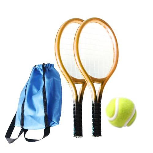 Amagogo Miniatur-Tennis-Set, Miniatur-Sport-Tennisschläger und Ball-Set, Mini-Hausbedarf, Partygeschenke, Mini-Tennis-Dekoration für Erwachsene, Golden von Amagogo