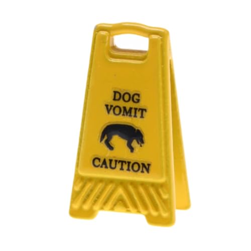 Amagogo Miniatur Warnzeichen Puppenhaus Dekoration Legierung 1,5 cmx2,5 cm Ornament Mini Warnzeichen für Diorama Miniaturszene DIY, Hund Erbrochenes von Amagogo