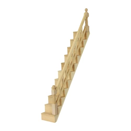 Amagogo Miniaturtreppe im Maßstab 1:12, DIY-Möbel, Spielzeug, Handlauf aus Holz, Puppenhausmöbel für Diorama, Foto-Requisiten, Heimdekoration Amagogo Miniaturtreppe im Maßstab 1:12, DIY-Möbel, Spielzeug, Handlauf aus Holz, Puppenhausmöbel für Diorama, Foto-Requisiten, Heimdekoration von Amagogo
