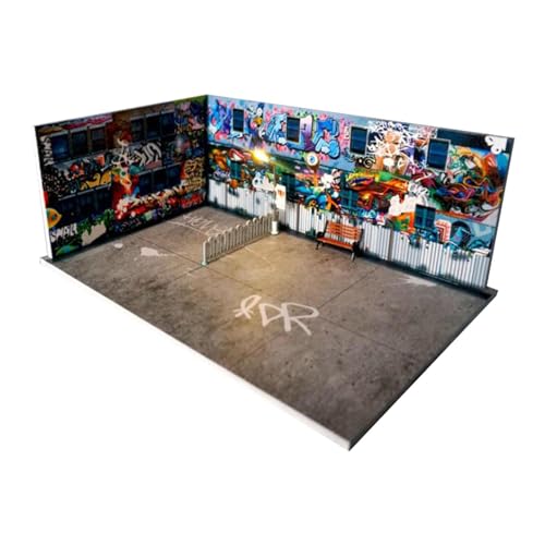 Amagogo Modellauto-Display im Maßstab 1/64, Vitrine, Auto-Fahrzeug-Szenendisplay, DIY-Modell-Dekor, Architektur-Requisiten, Parkplatz-Modell-Diorama von Amagogo