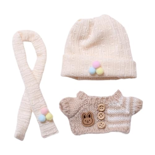 Amagogo Niedliche Figuren-Strickmütze mit Schal, Stoffpuppenmütze, weiche Cartoon-Puppen-Manschettenmütze zum Anziehen, Puppenkopfbedeckung für, mit Pullover Amagogo Niedliche Figuren-Strickmütze mit Schal, Stoffpuppenmütze, weiche Cartoon-Puppen-Manschettenmütze zum Anziehen, Puppenkopfbedeckung für, mit Pullover von Amagogo