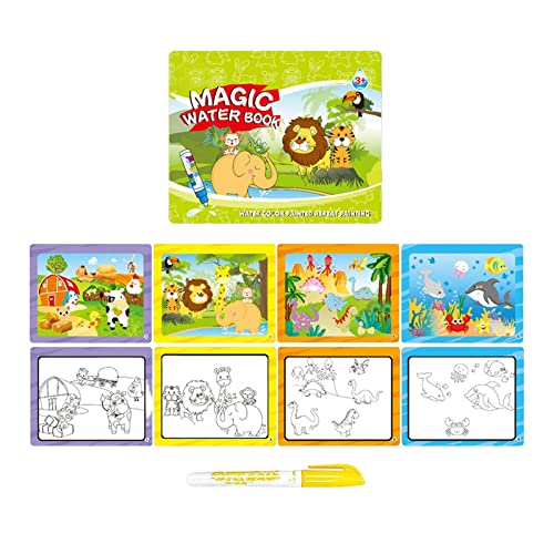 Amagogo Niedliches Wassermalbuch, Lehrmittel, interaktives Spielzeug, Kreativität, buntes Zeichentablett für Partys, Aktivitäten, Animal von Amagogo