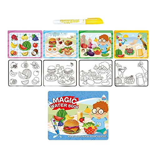 Amagogo Niedliches Wassermalbuch, Lehrmittel, interaktives Spielzeug, Kreativität, buntes Zeichentablett für Partys, Aktivitäten, Frucht von Amagogo