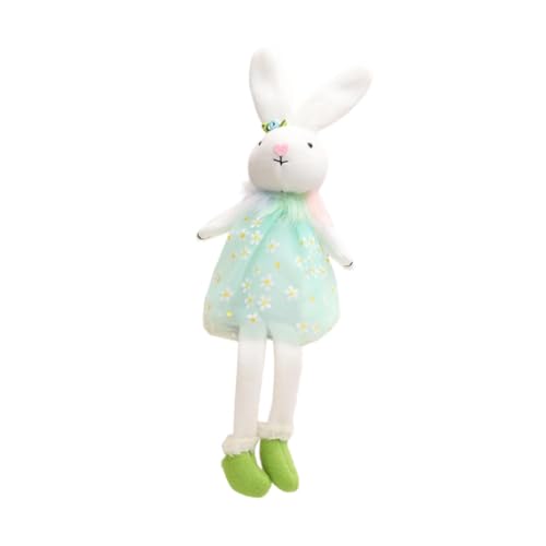 Amagogo Osterhasenpuppe Tier Ornament Figur kreatives Handwerk Sammler Kaninchen Plüsch Spielzeug Stoffe für Partykamin, Blau von Amagogo