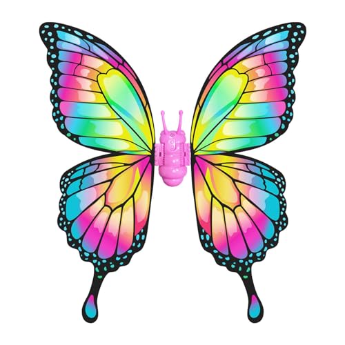 Amagogo Ostern Elektrischer Beweglicher Schmetterlingsflügel mit Musik mit Licht DIY Engelsflügel Cosplay für Halloween Inside Kids, Mehrfarbig von Amagogo
