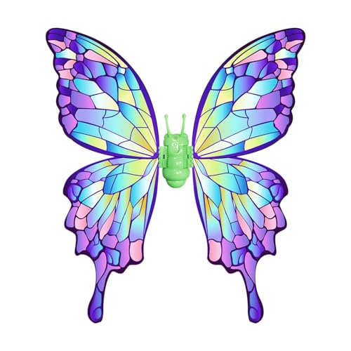 Amagogo Ostern Elektrischer Beweglicher Schmetterlingsflügel mit Musik mit Licht DIY Engelsflügel Cosplay für Halloween Inside Kids, lila von Amagogo