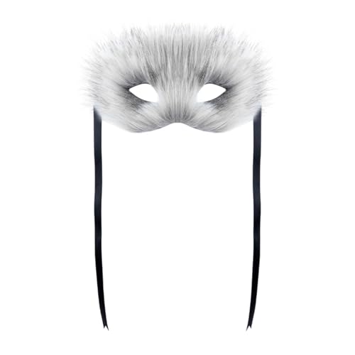 Amagogo Pelzfuchs Gesichtsmaske Cosplay -Maske für Carnival Food Dress Stage Performance Frauen Frauen, Grau von Amagogo