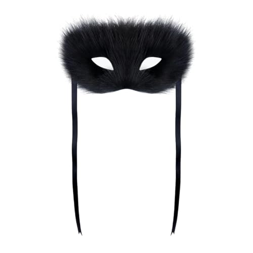 Amagogo Pelzfuchs Gesichtsmaske Cosplay -Maske für Carnival Food Dress Stage Performance Frauen Frauen, Schwarz von Amagogo