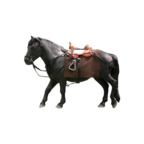Amagogo Pferdefigur im Maßstab 1:12, Actionfiguren-Zubehör, Miniatur-Pferdespielzeug, Pferdefigur für 6-Zoll-Figuren, Schwarz von Amagogo